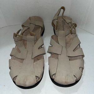 Clarks Springers comfort sandals 10M tan leather